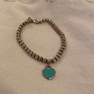 Tiffany Blue Heart Tag Bead Bracelet